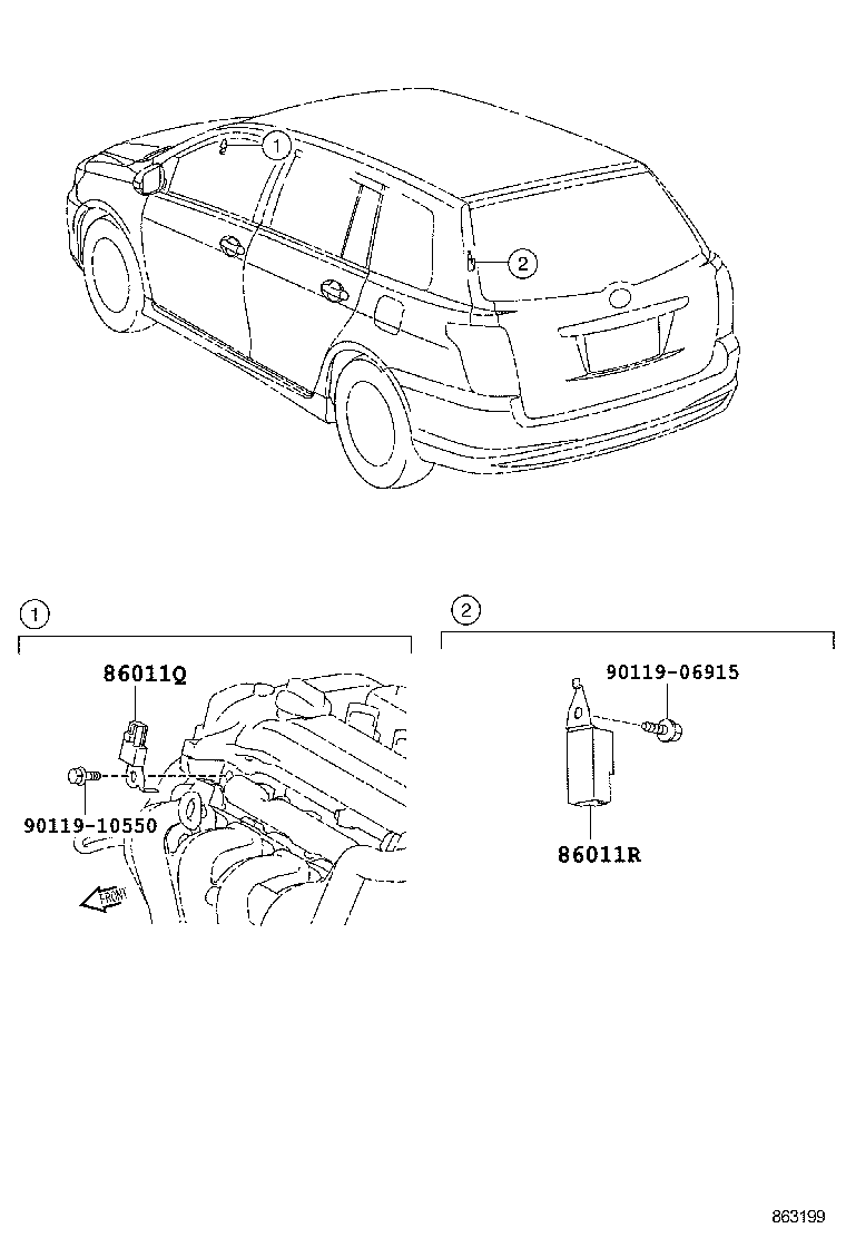 86203-12421 WIRE, STEREO COMPONENT, NO.1 product image