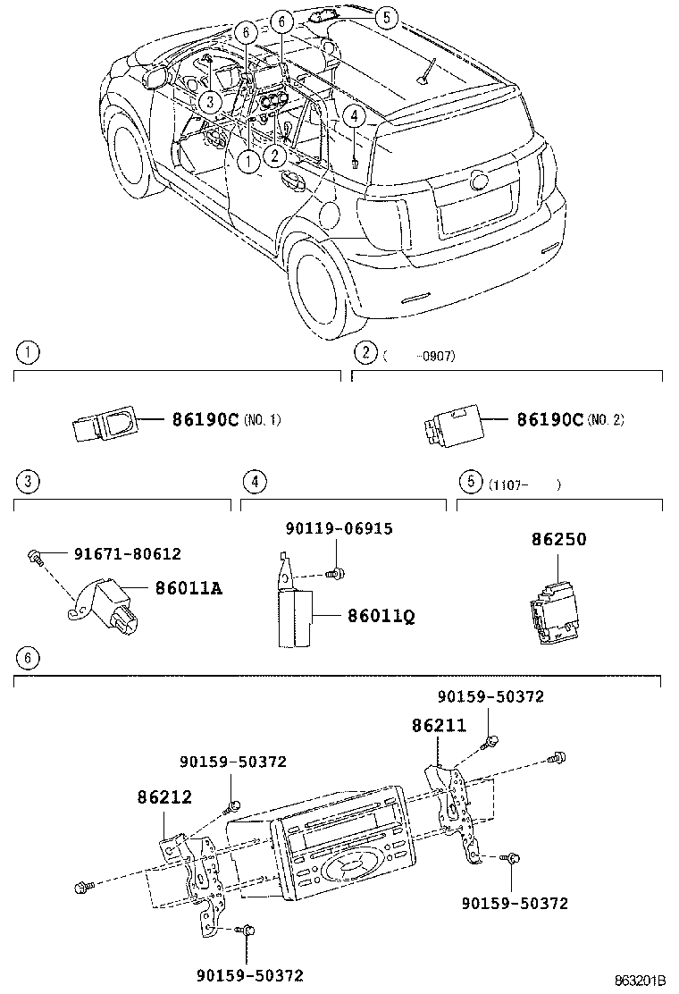 86190-52030 ADAPTER ASSY, STEREO JACK, NO.1 product image