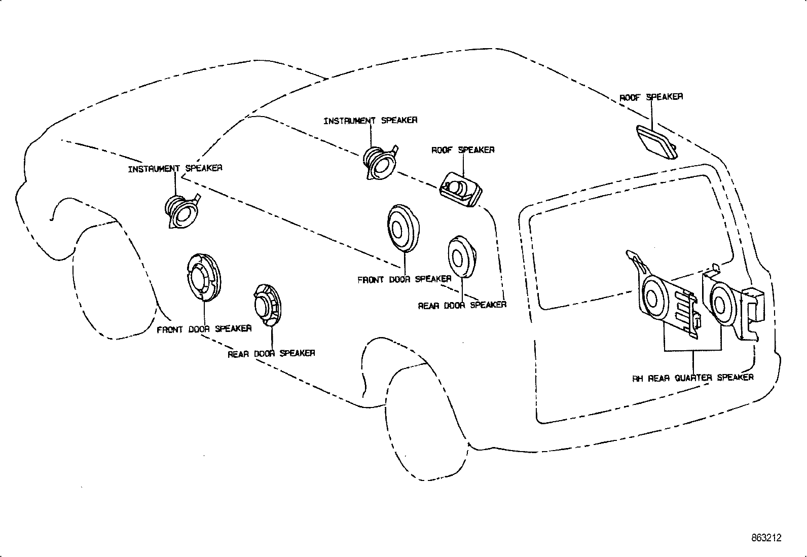Toyota 86160-60150 SPEAKER ASSY, FRONT NO.1