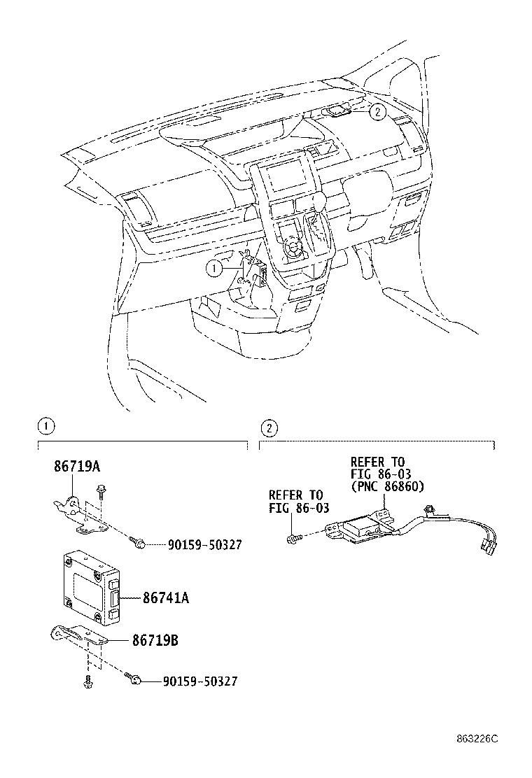 86719-28060 BRACKET, TELEPHONE NO.2 product image