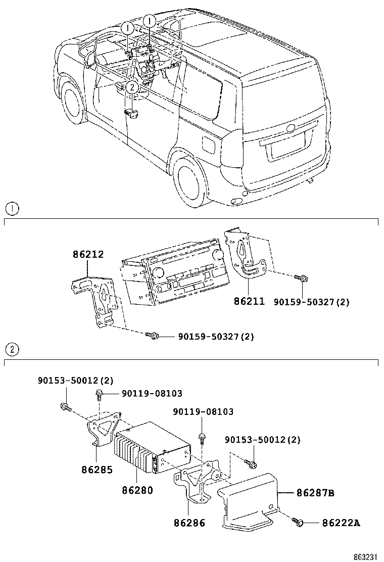 86285-28150 BRACKET, AMPLIFIER, NO.1 product image