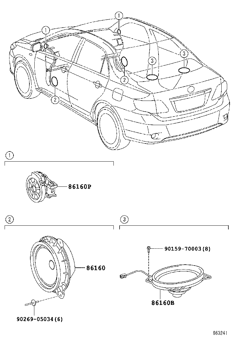 86160-02720 SPEAKER ASSY, REAR product image
