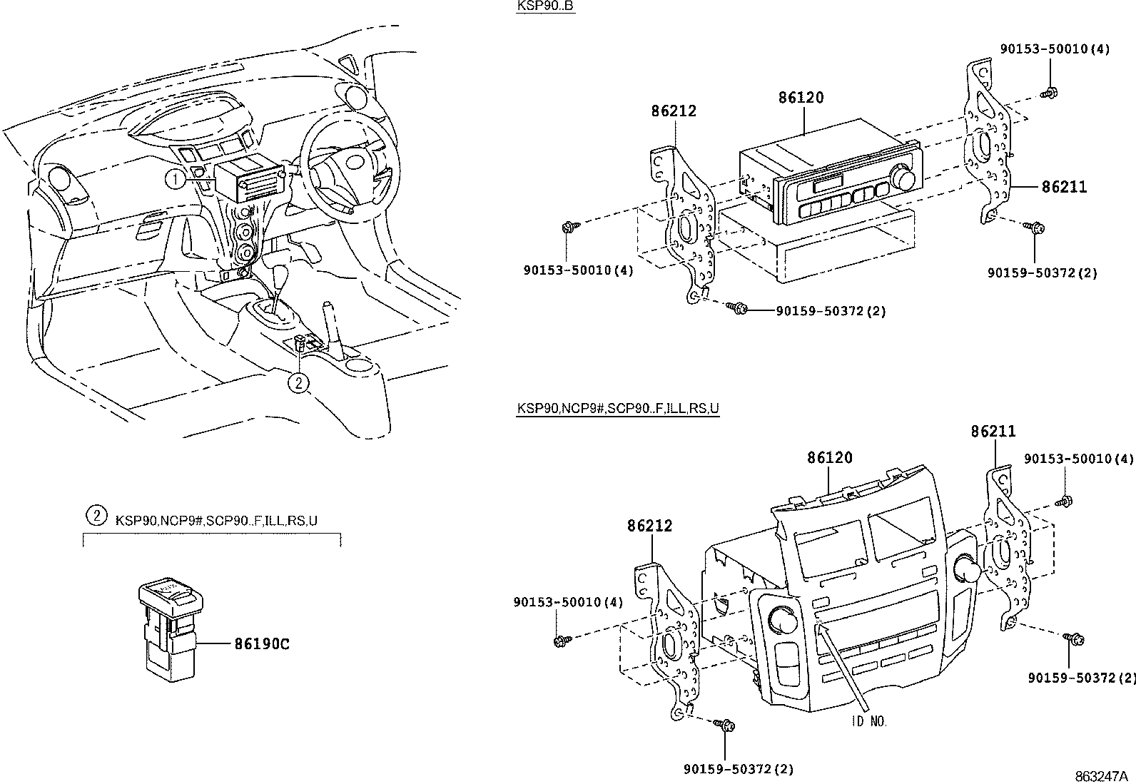 86120-52860 RECEIVER ASSY, RADIO product image