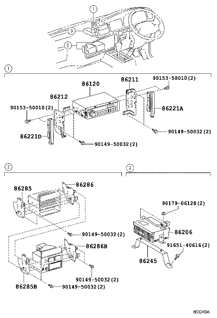86120-16680 RECEIVER ASSY, RADIO product image