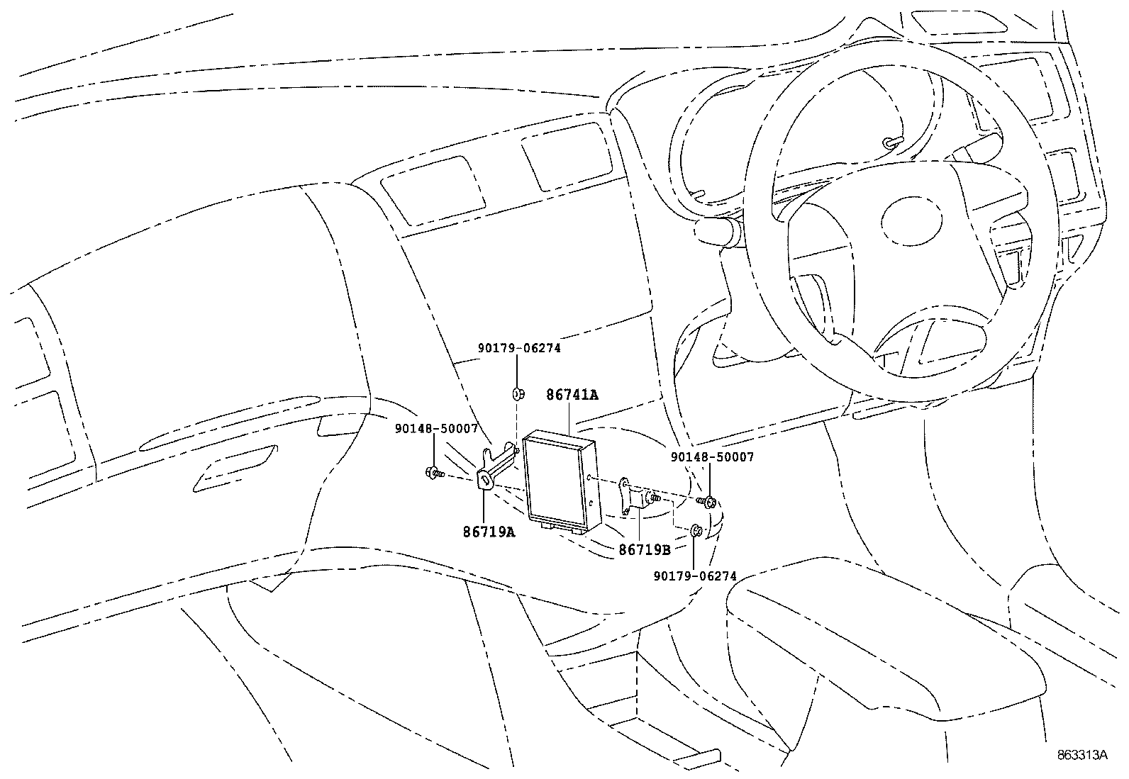 86719-72020 BRACKET, TELEPHONE NO.2 product image