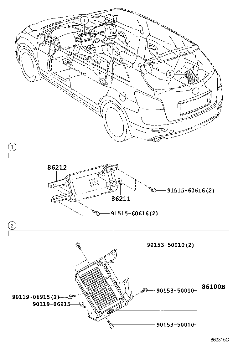 86212-72010 BRACKET, RADIO, NO.2 product image