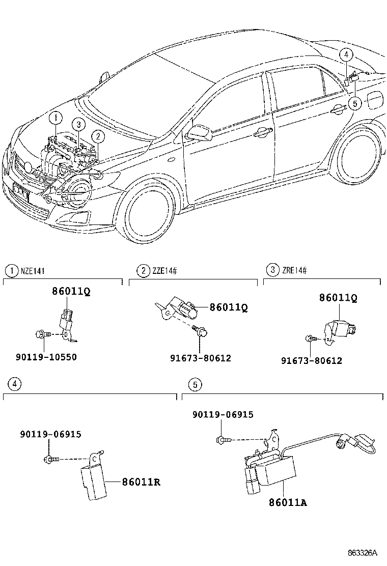 86203-12421 WIRE, STEREO COMPONENT, NO.1 product image