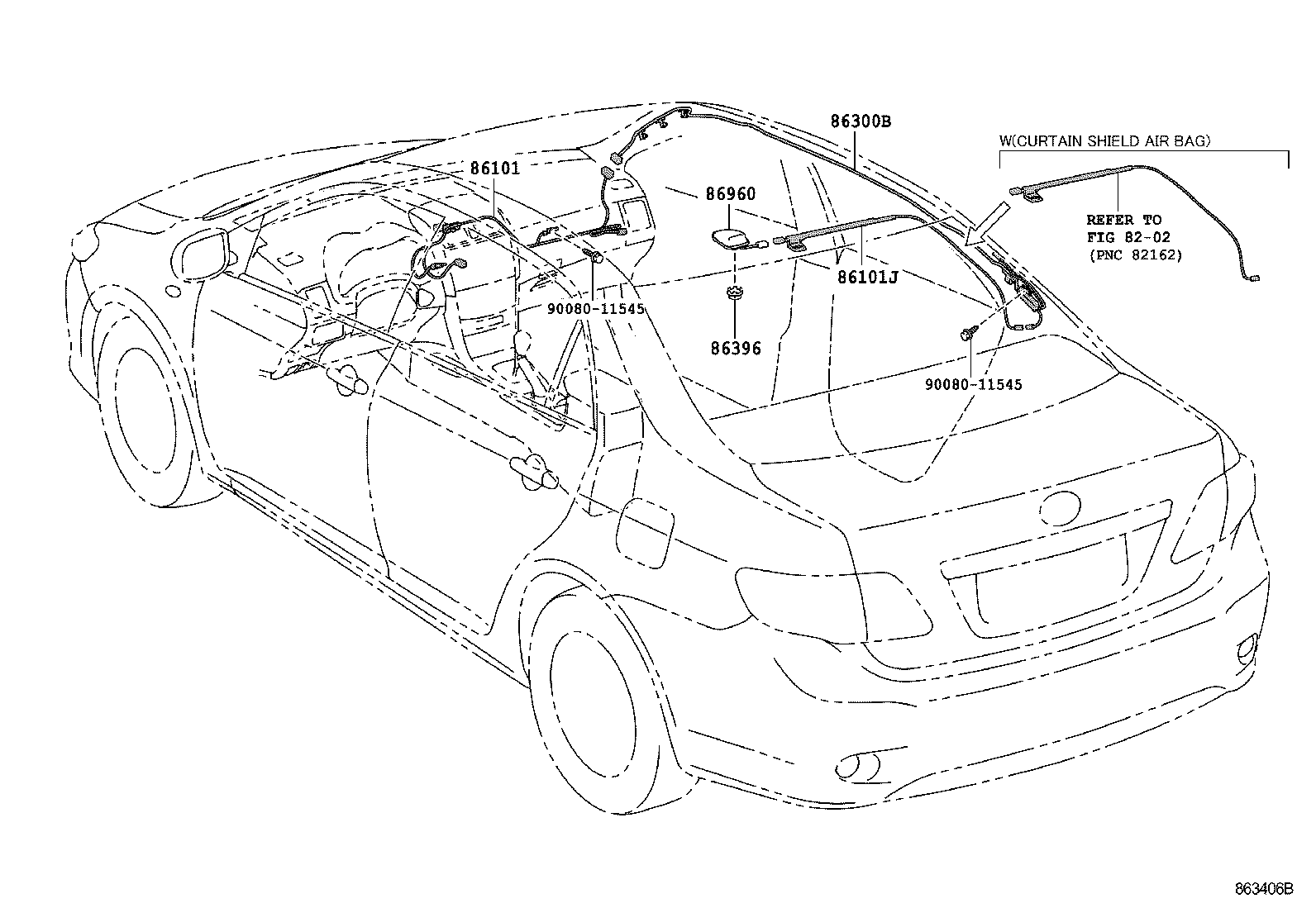 Toyota 86300-02240 ANTENNA ASSY, AMPLIFIER, NO.1