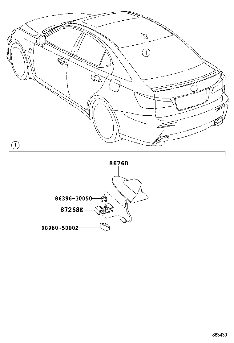 87268-50020 PROTECTOR, TELEPHONE ANTENNA product image