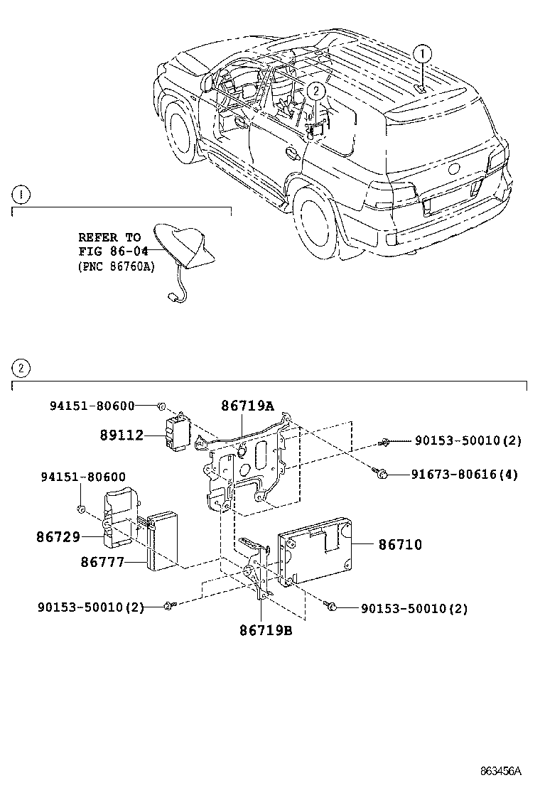 Toyota 86719-60120 BRACKET, TELEPHONE NO.1