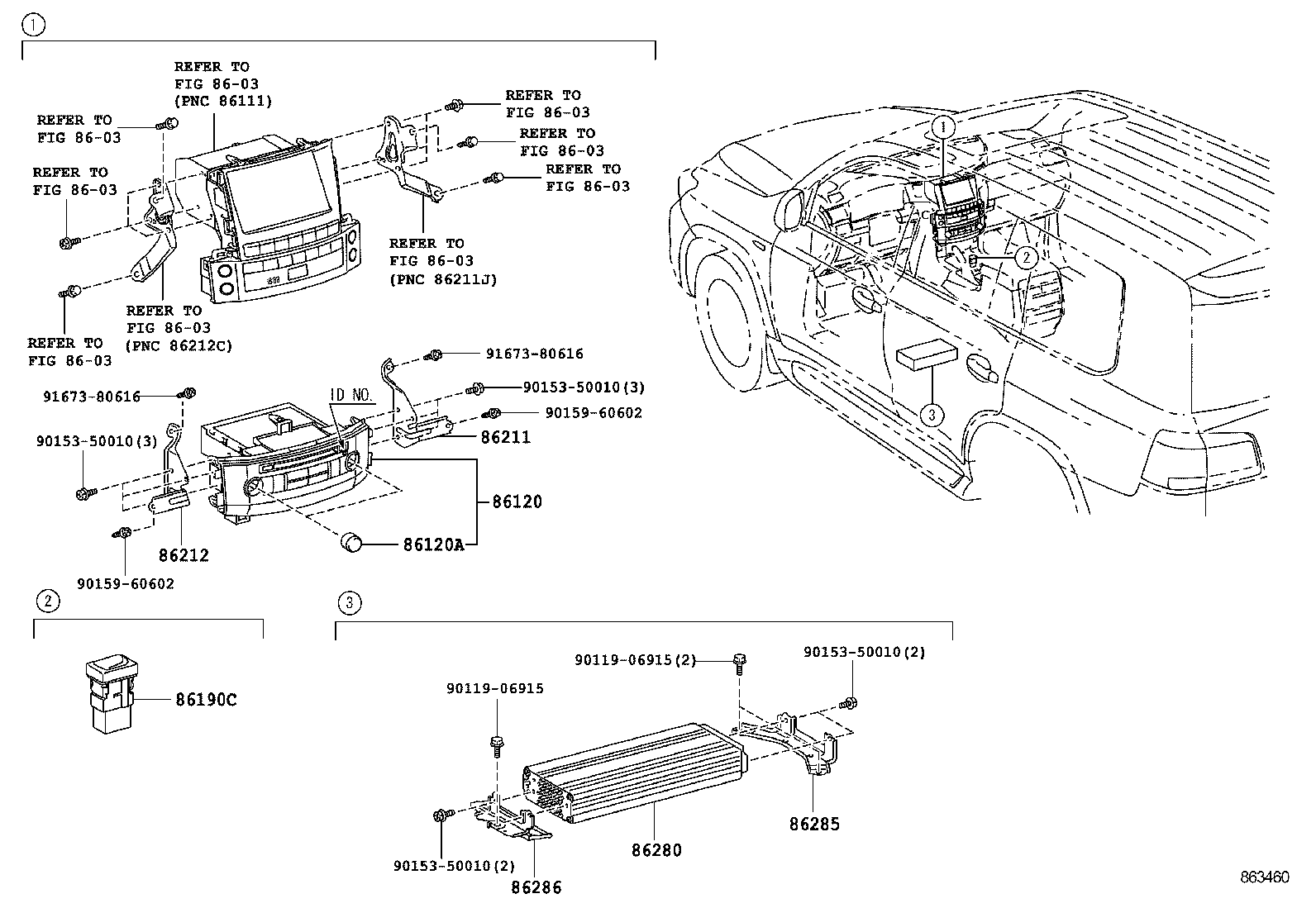 86212-60460 BRACKET, RADIO, NO.2 product image