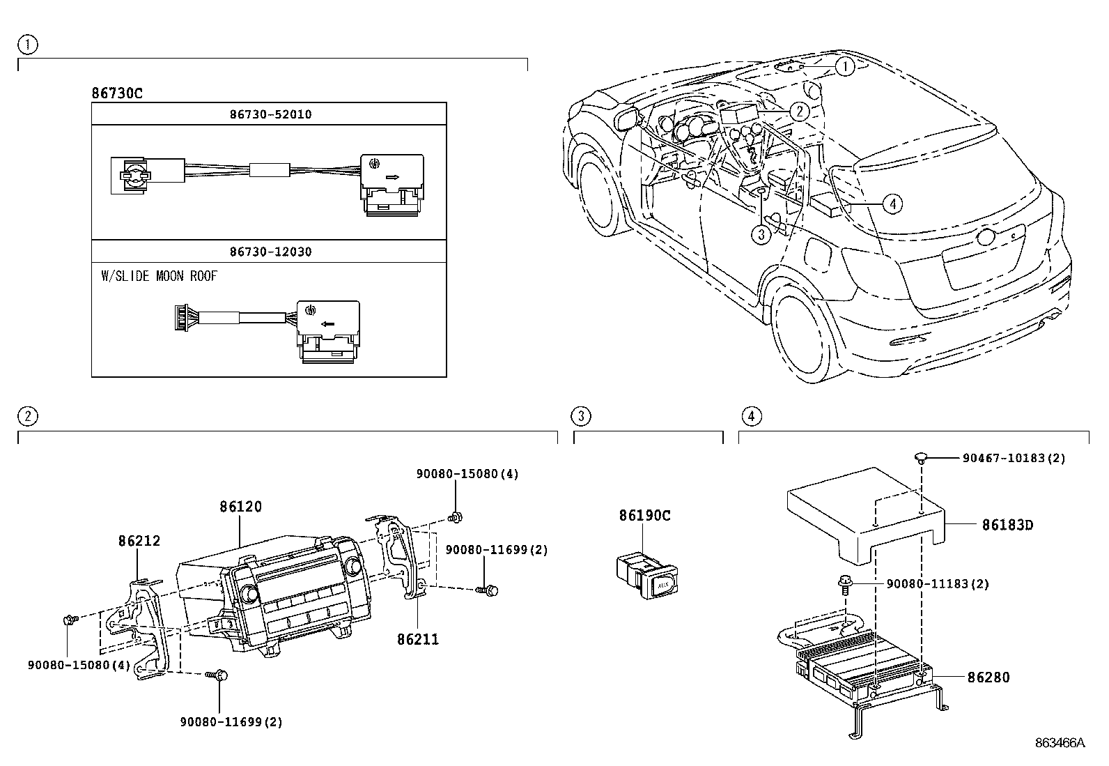 Toyota 86730-12030 MICROPHONE ASSY, TELEPHONE