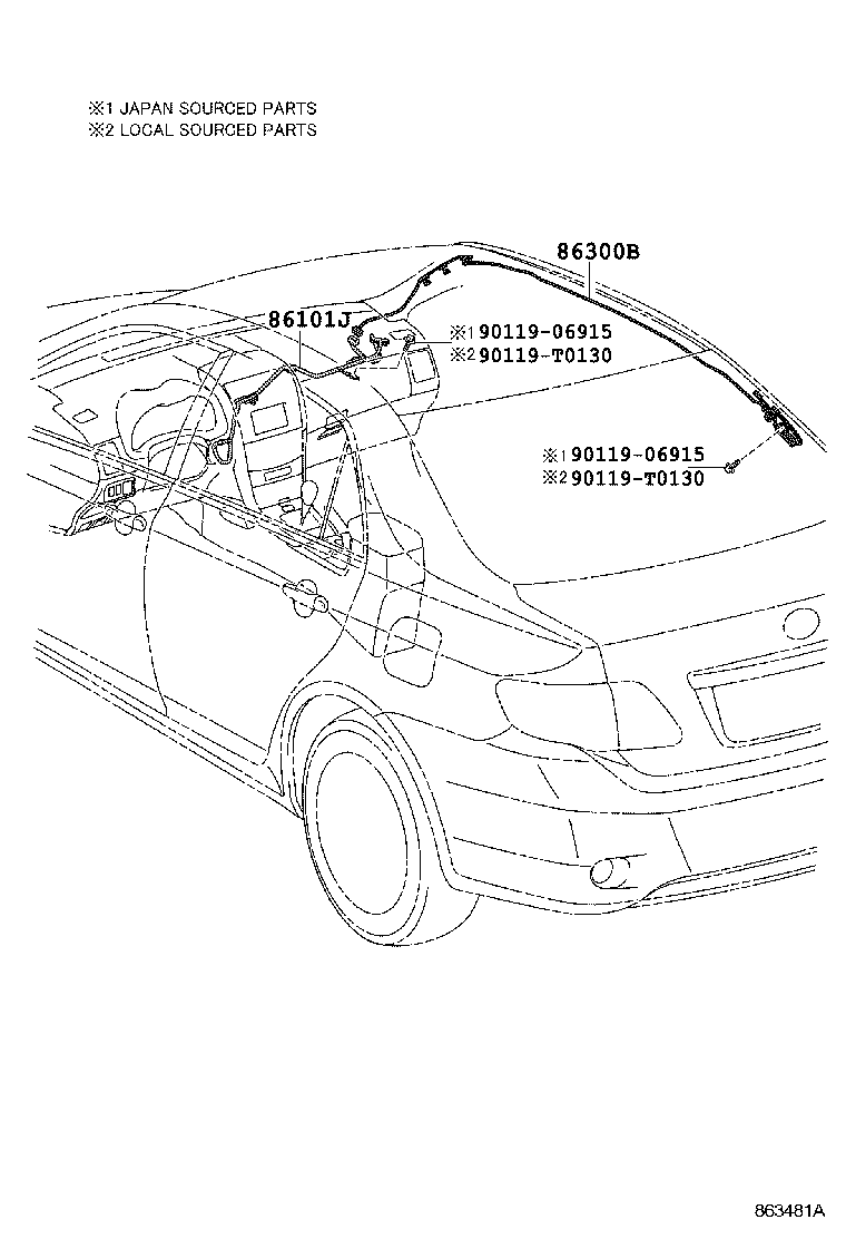 86101-02270 CORD SUB-ASSY, ANTENNA, NO.2 product image