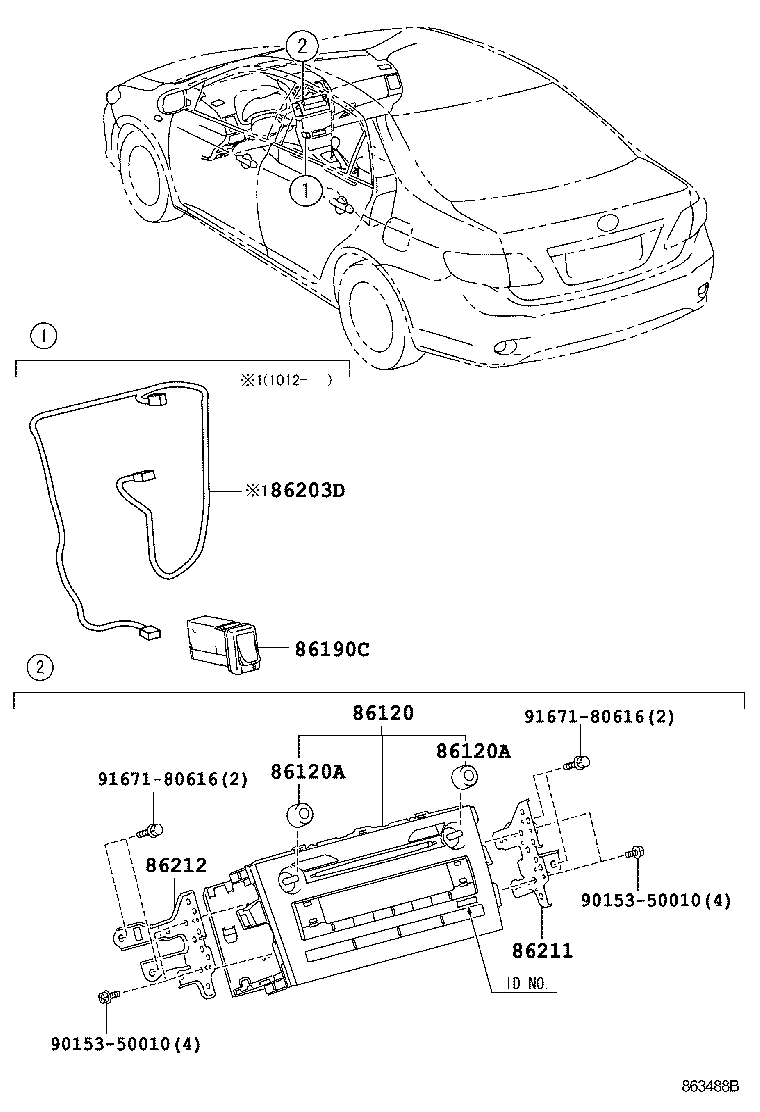 Toyota 86203-12421 WIRE, STEREO COMPONENT, NO.1