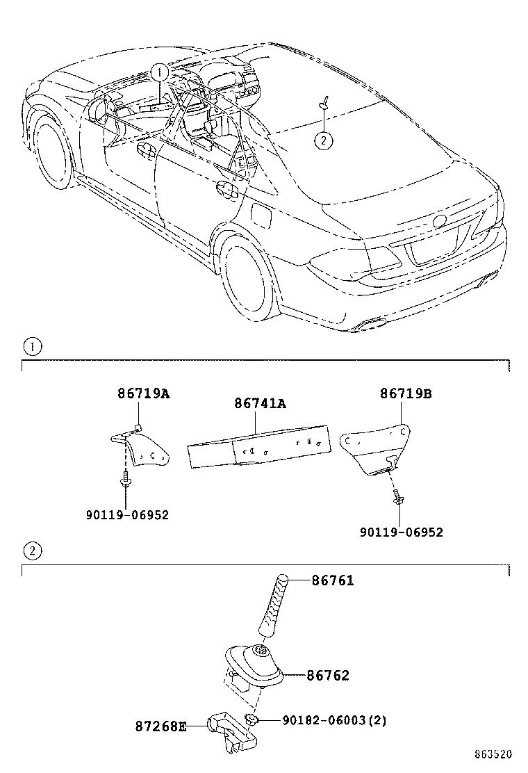 86719-30360 BRACKET, TELEPHONE NO.2 product image