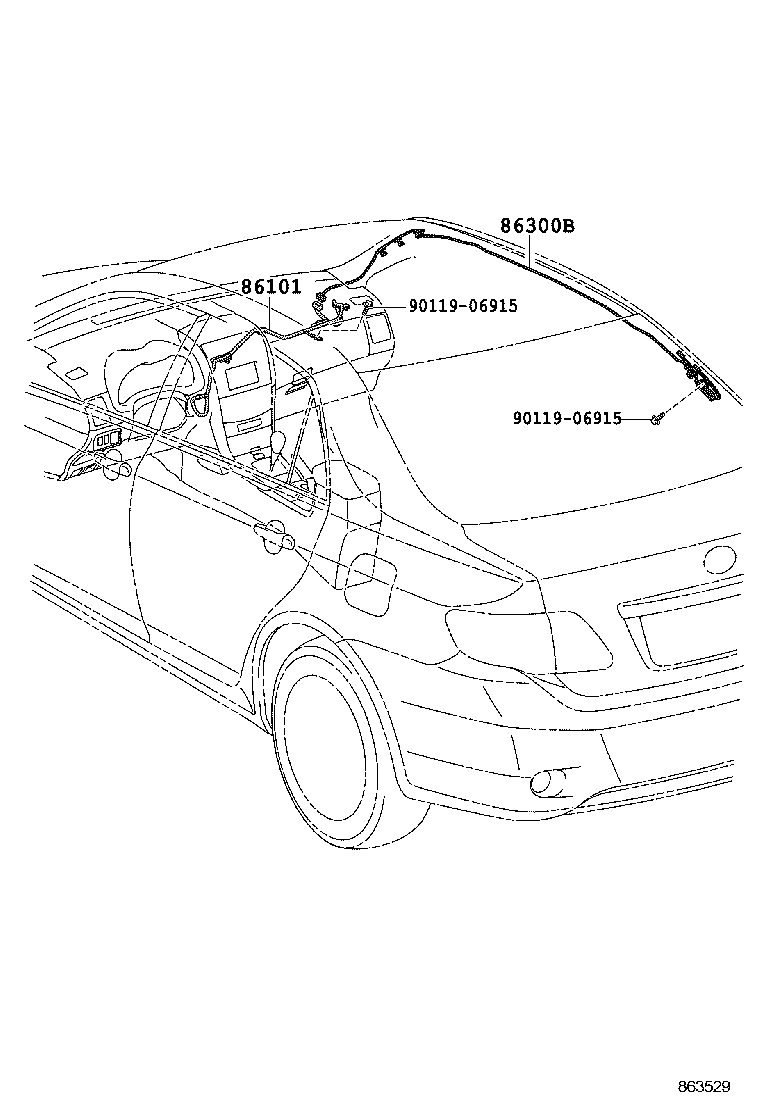 86101-12890 CORD SUB-ASSY, ANTENNA product image