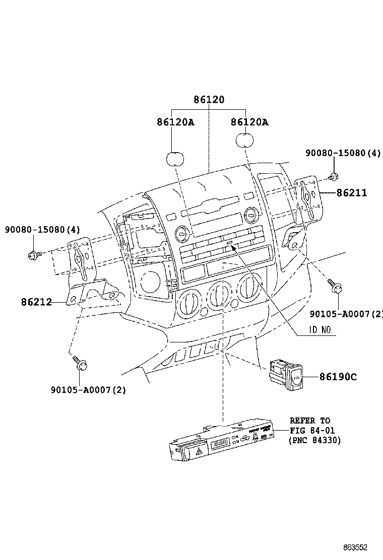 86212-04040 BRACKET, RADIO, NO.2 product image