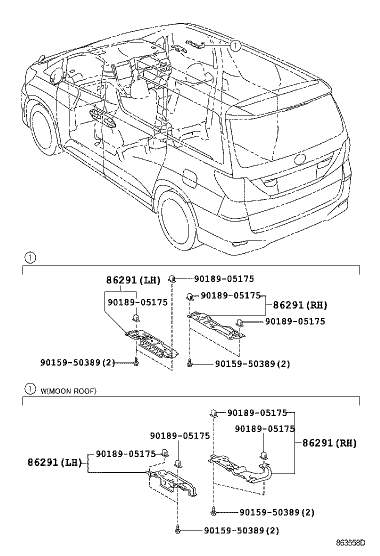 86170-58080 SWITCH & VOLUME ASSY, REAR product image