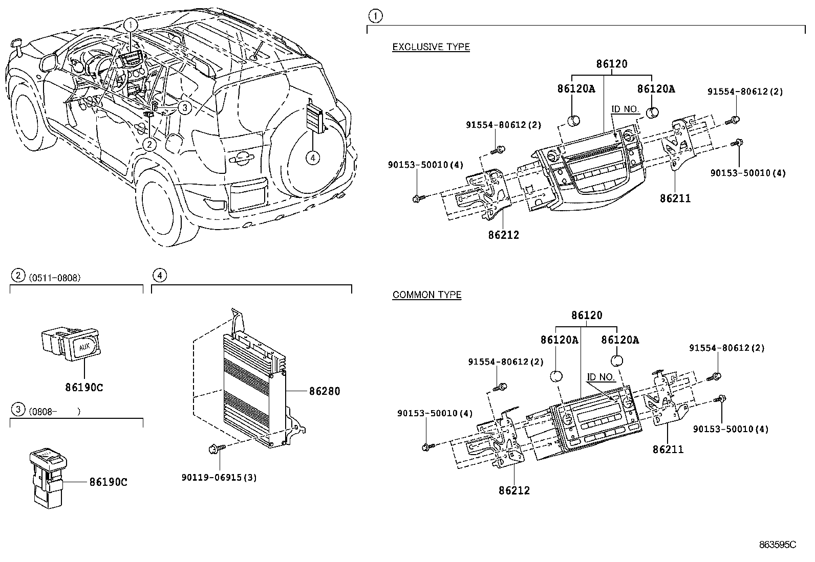 Toyota 86212-42090 BRACKET, RADIO, NO.2