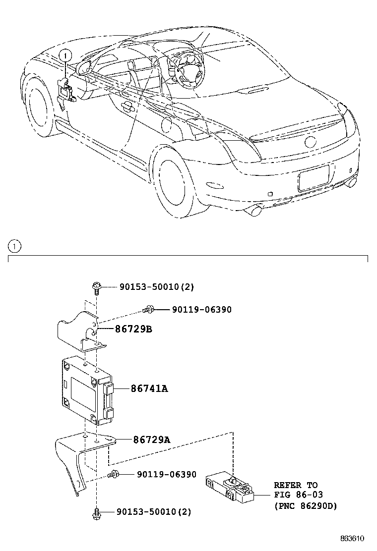 86729-24251 BRACKET, MOBILEPHONE, NO.1 product image