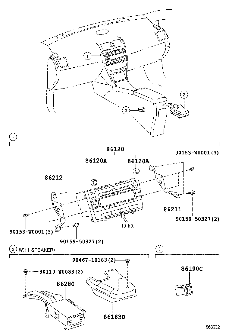 86190-05010 ADAPTER ASSY, STEREO JACK, NO.1 product image