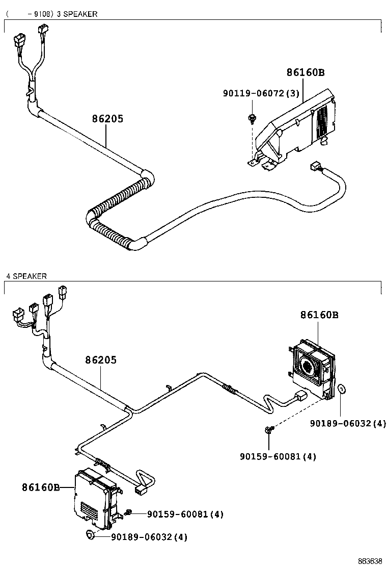 86205-35010 WIRING SUB-ASSY, SPEAKER, RR product image