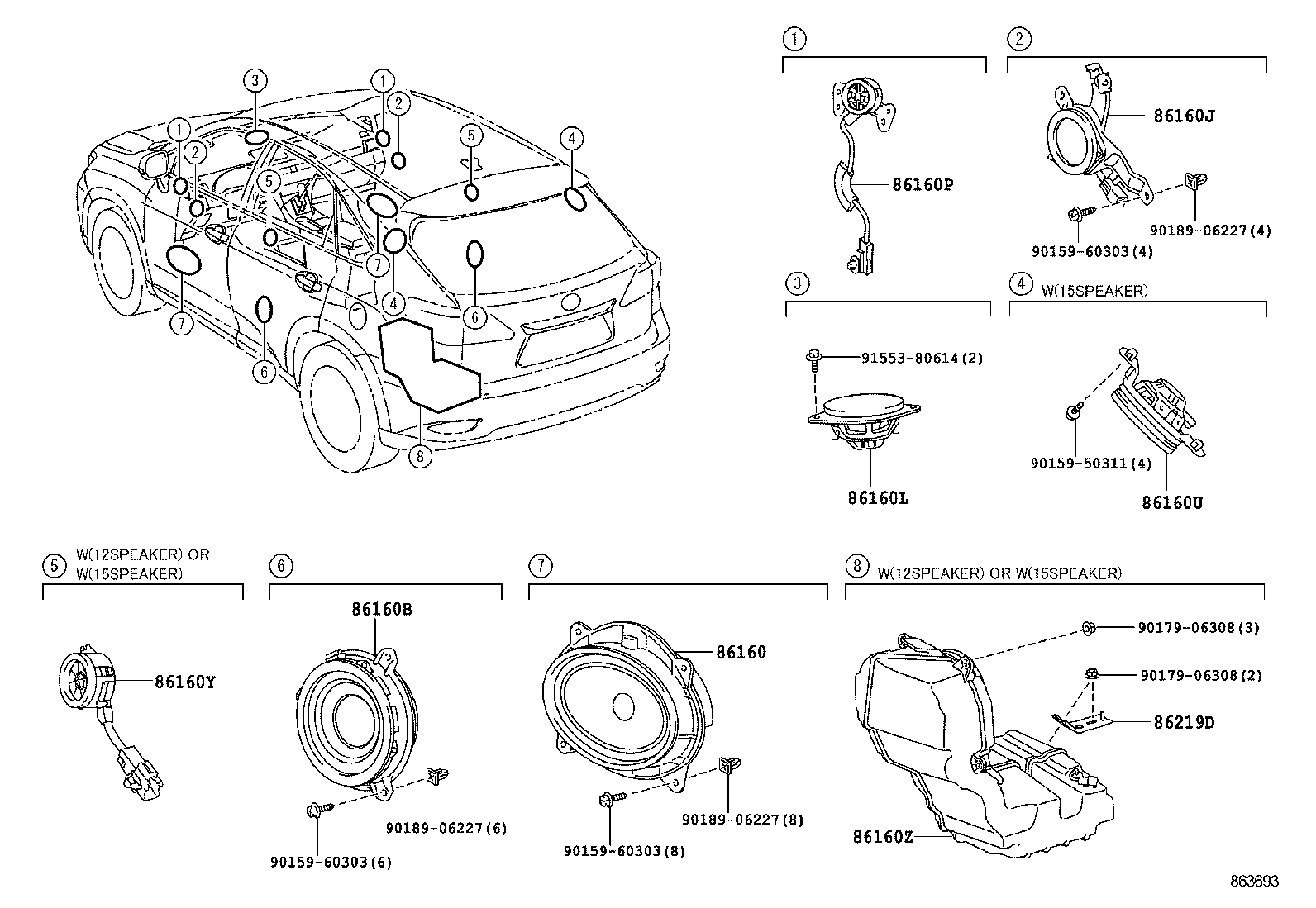 86160-48290 SPEAKER ASSY, REAR product image