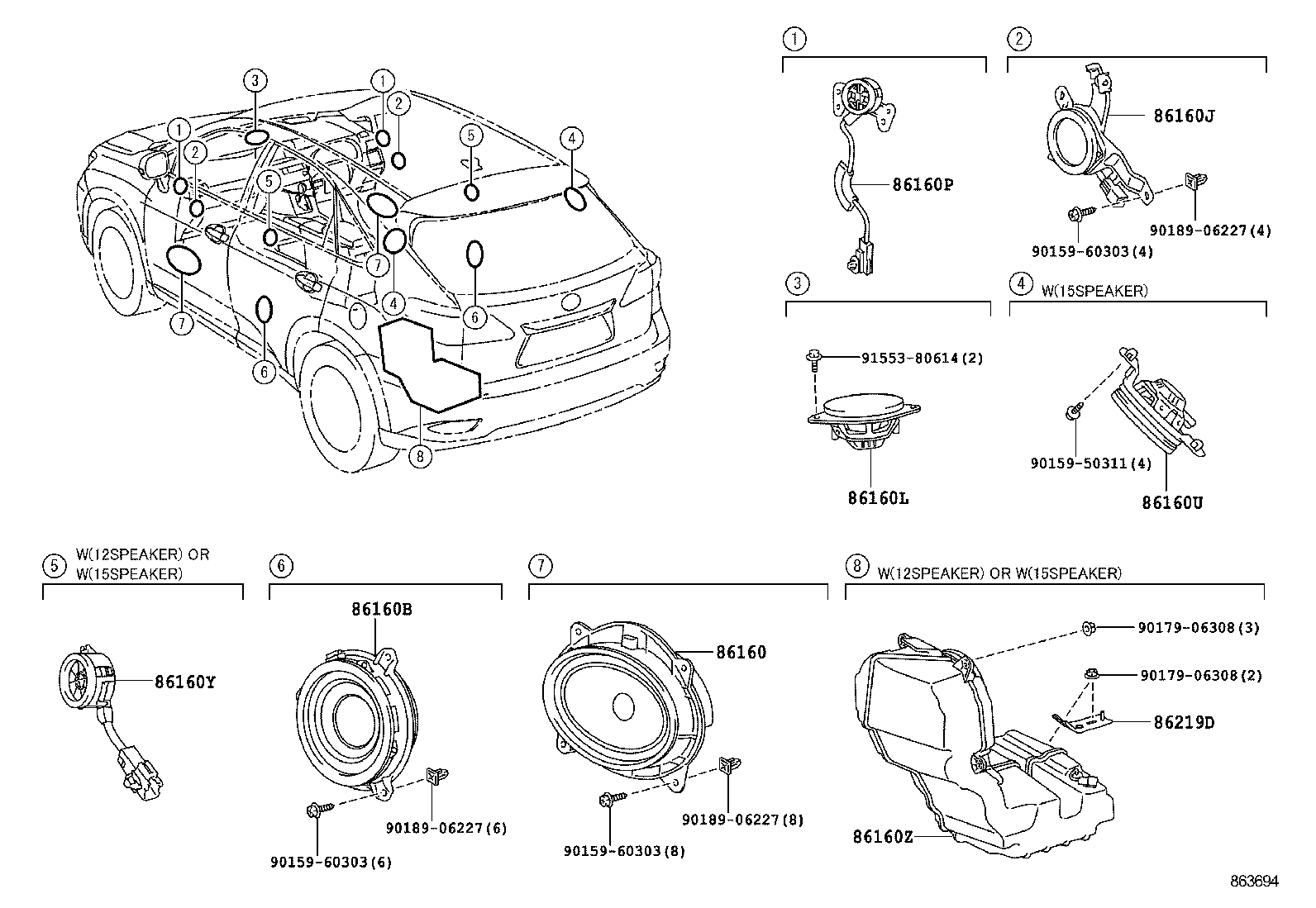 86160-48290 SPEAKER ASSY, REAR product image