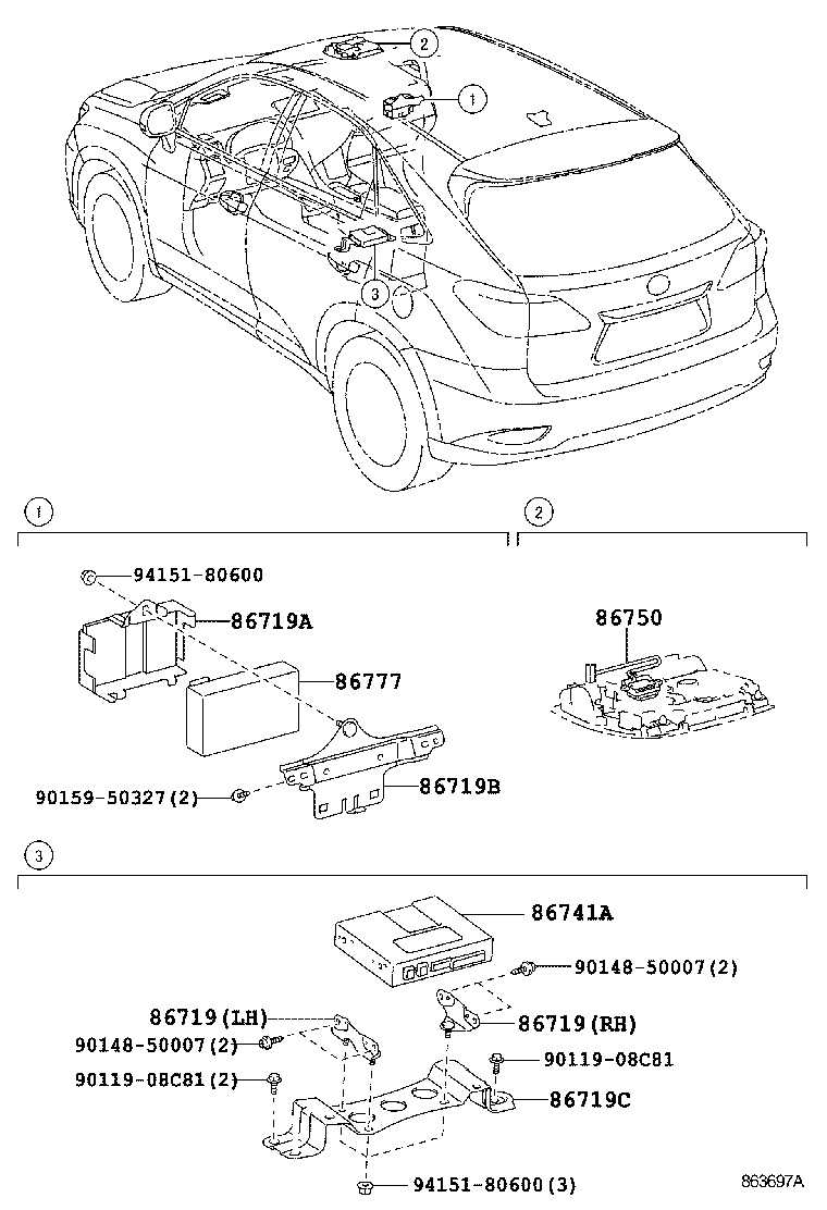 Toyota 86719-48070 BRACKET, TELEPHONE NO.1