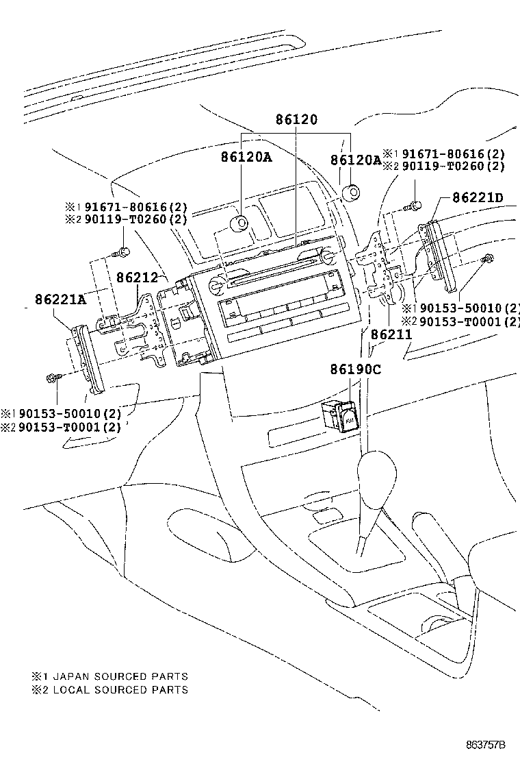 86212-02210 BRACKET, RADIO, NO.2 product image