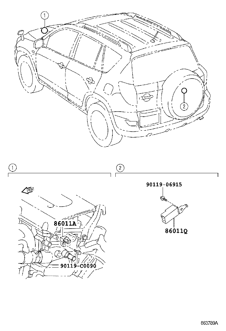 86211-0R020 BRACKET, RADIO, NO.1 product image