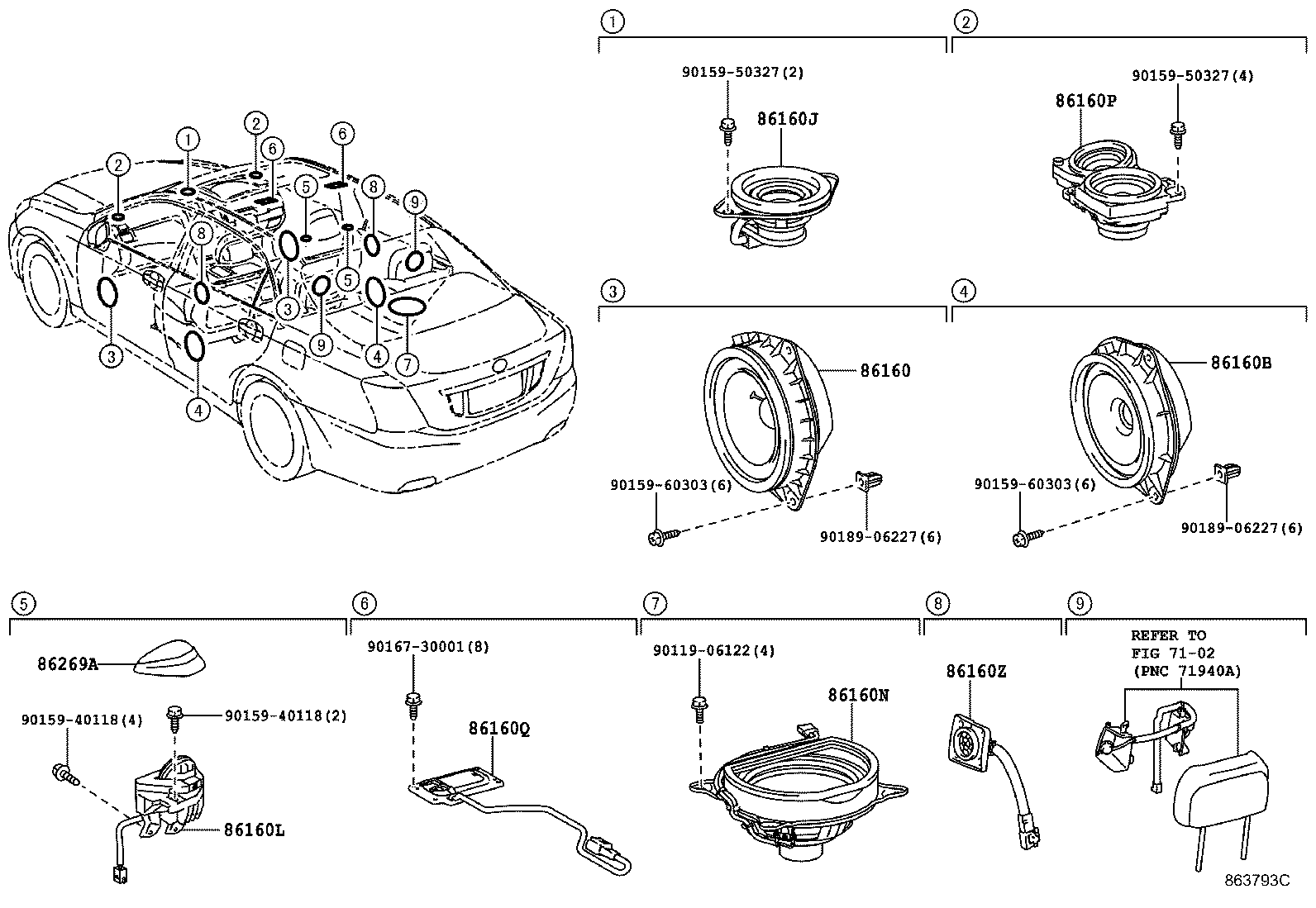 86160-30D20 SPEAKER ASSY, REAR NO.2 product image