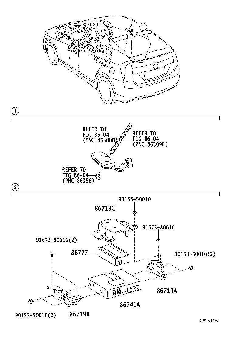 Toyota 86719-47080 BRACKET, TELEPHONE NO.1