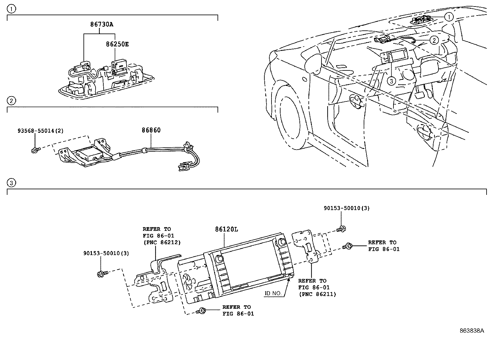 86870-68010 ANTENNA ASSY, NAVIGATION product image