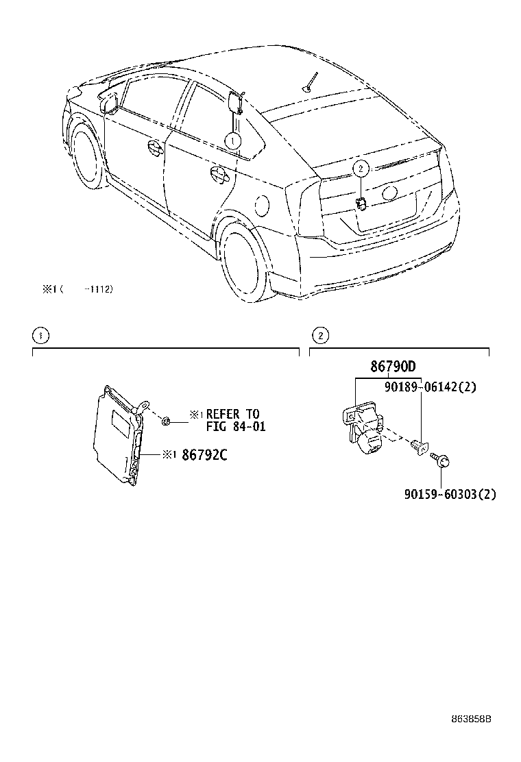 Toyota 86790-47040 CAMERA ASSY, TELEVISION, RR
