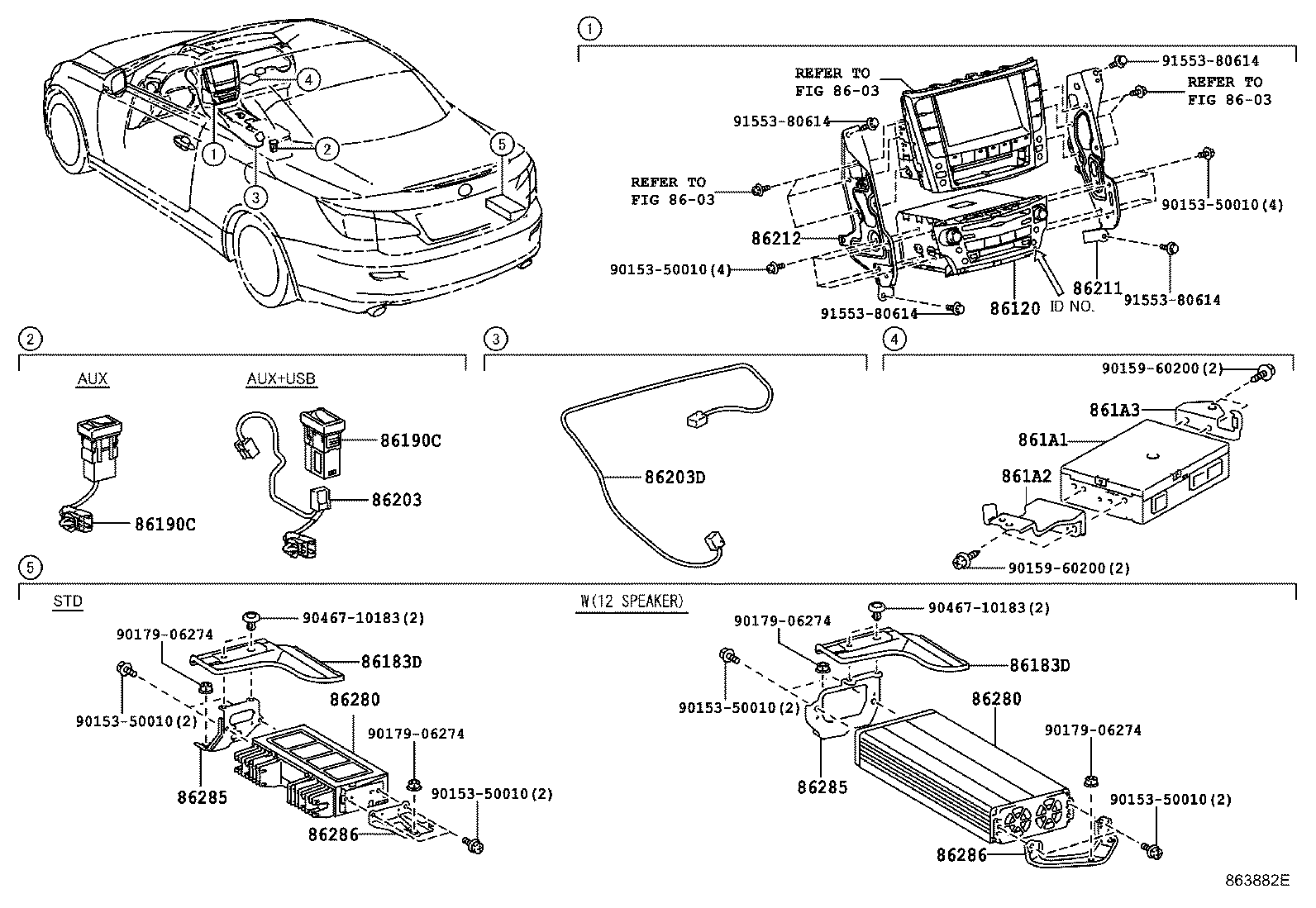 Toyota 86286-53070 BRACKET, AMPLIFIER, NO.2