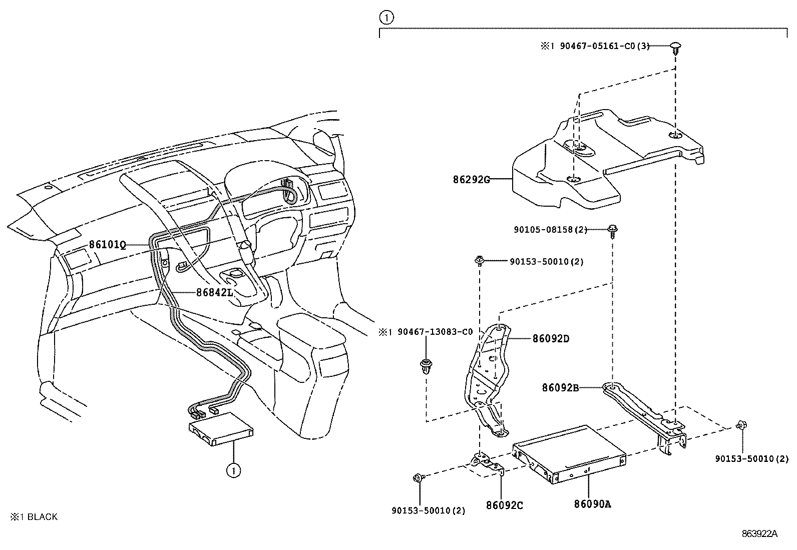 86101-75240 CORD SUB-ASSY, ANTENNA, NO.2 product image