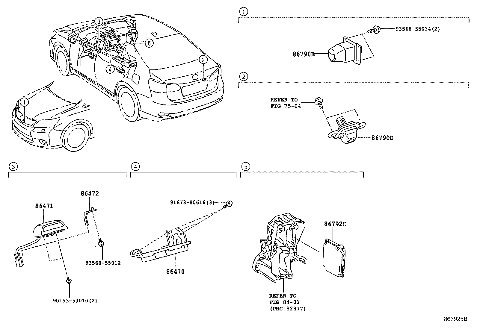 Toyota 86790-75040 CAMERA ASSY, TELEVISION, RR