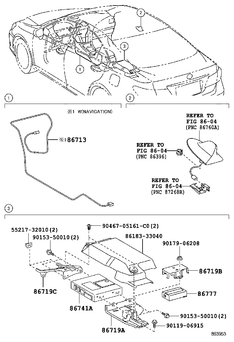 86719-33100 BRACKET, TELEPHONE NO.3 product image