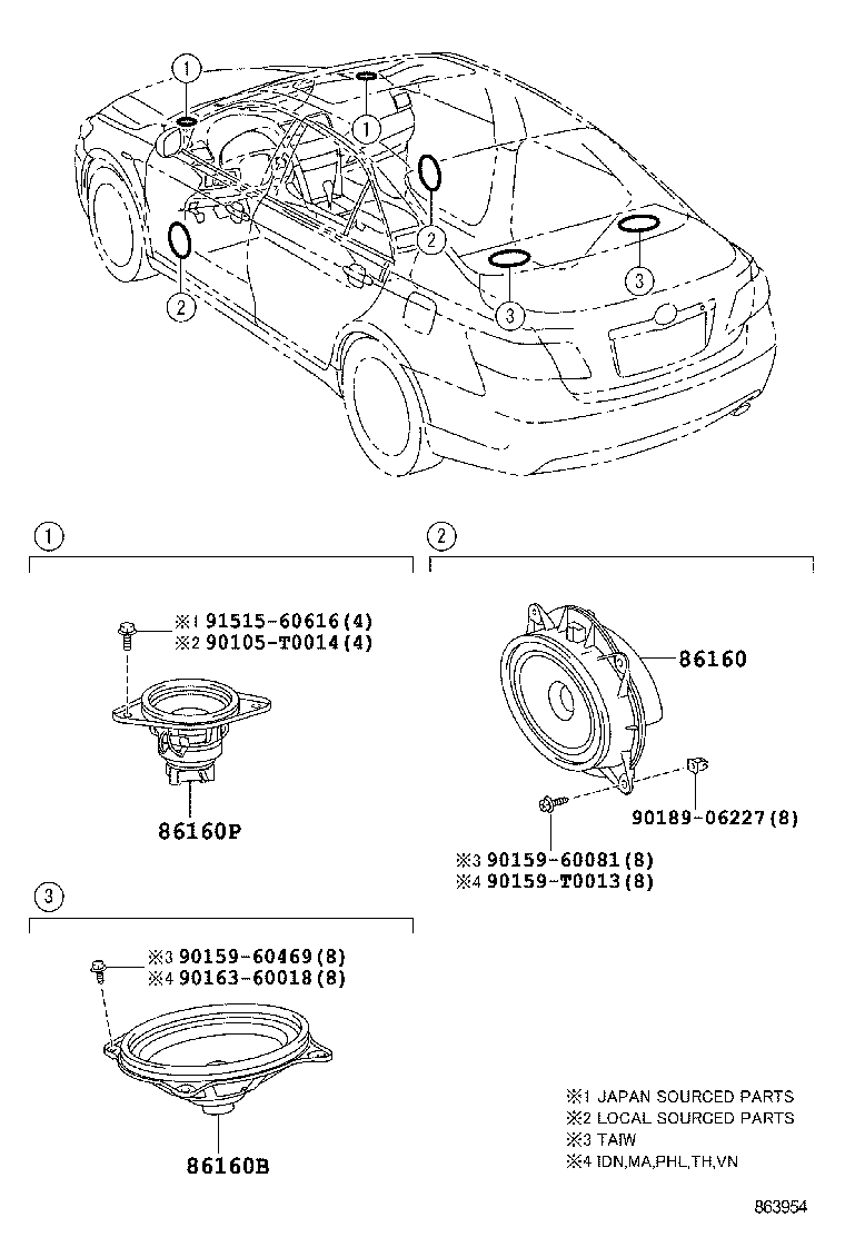 86160-06520 SPEAKER ASSY, FRONT NO.2 product image