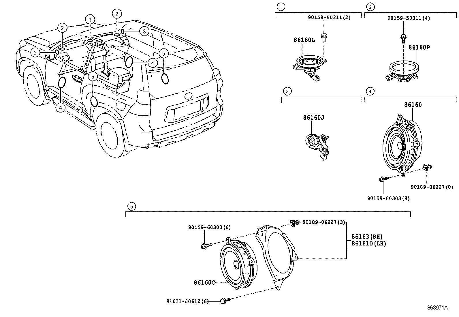 86160-60520 SPEAKER ASSY, REAR NO.2 product image