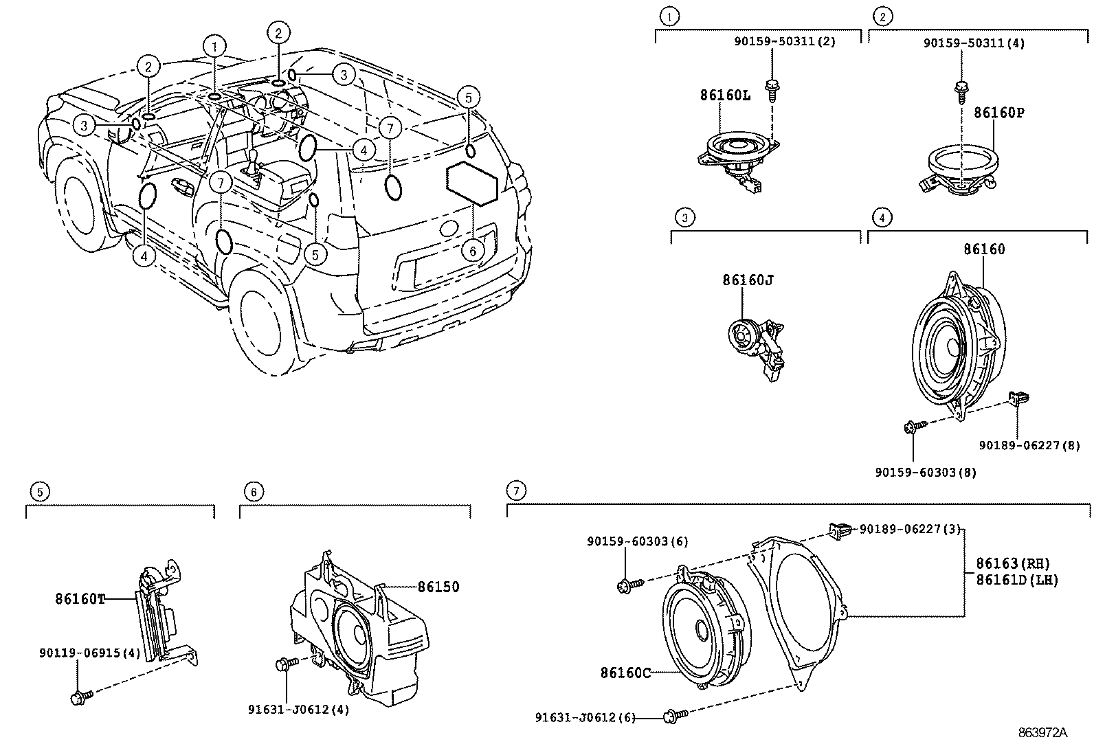 86160-0WD10 SPEAKER ASSY, FRONT NO.1 product image