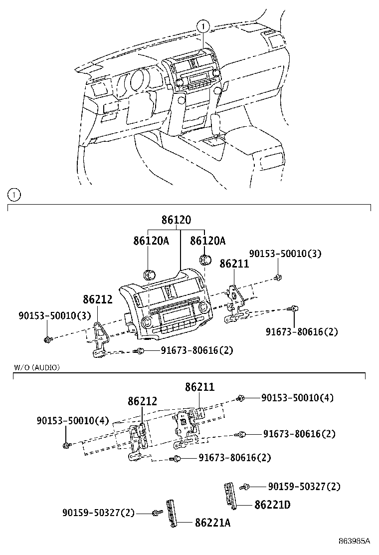 86211-35090 BRACKET, RADIO, NO.1 product image