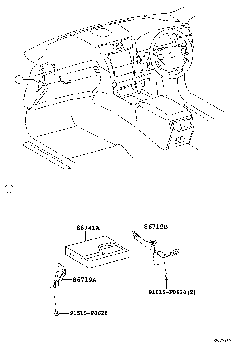 86719-50190 BRACKET, TELEPHONE NO.1 product image