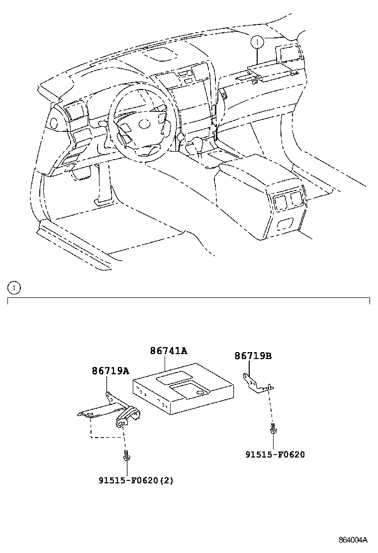 Toyota 86729-50300 BRACKET, MOBILEPHONE, NO.4