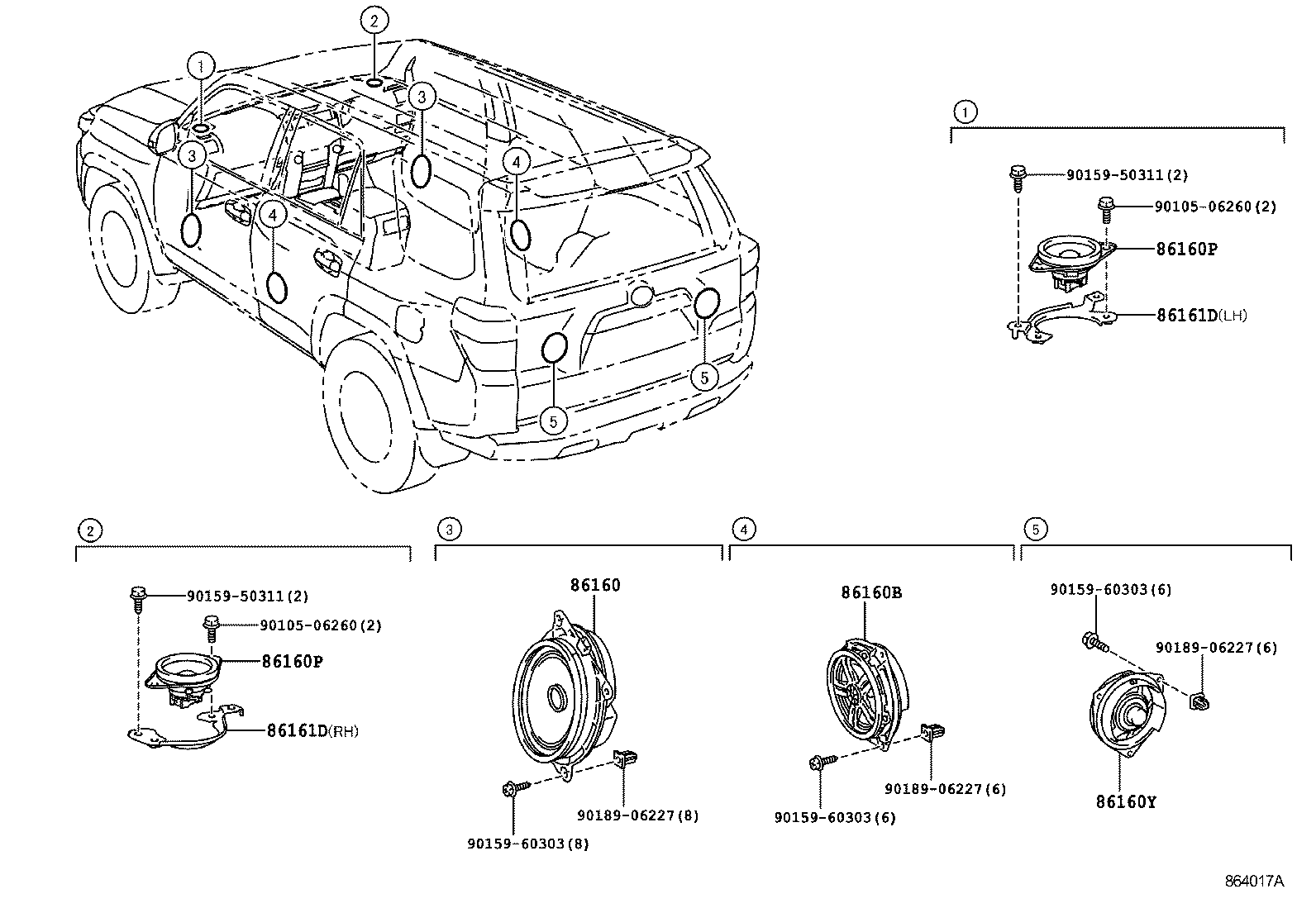86161-35030 BRACKET, SPEAKER MOUNTING, NO.1 product image