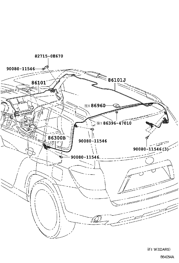 Toyota 86101-0E330 CORD SUB-ASSY, ANTENNA, NO.2