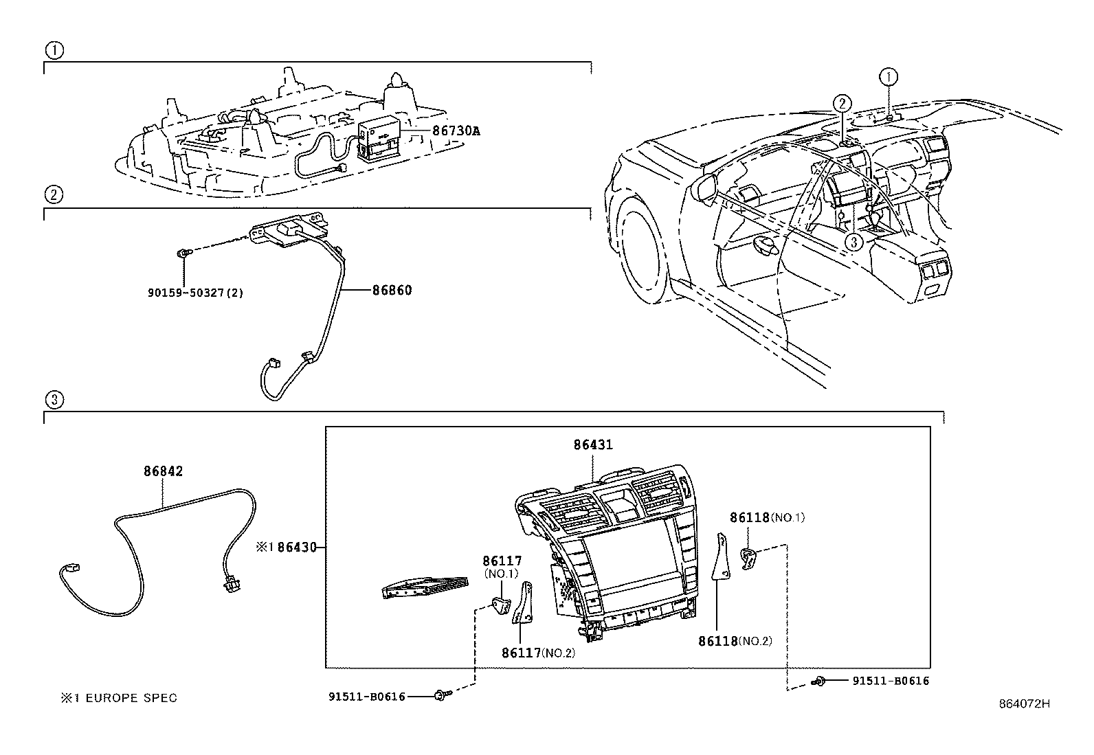 86430-50465 DISPLAY ASSY, MULTI-MEDIA MODULE product image