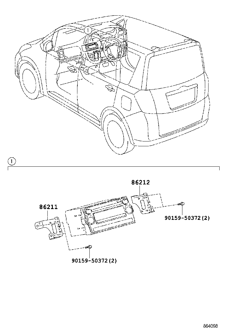 86212-52211 BRACKET, RADIO, NO.2 product image