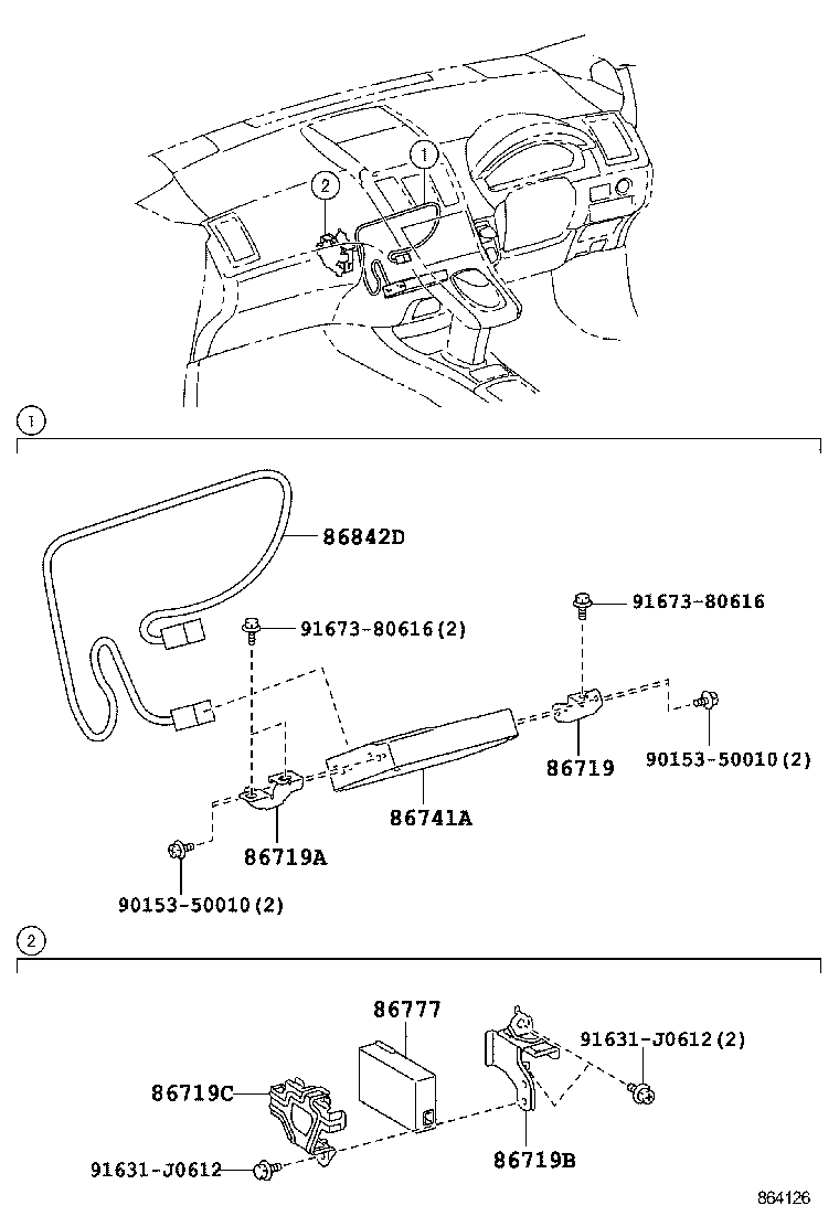 86719-75040 BRACKET, TELEPHONE NO.1 product image